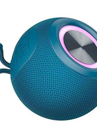 Портативная колонка bluetooth tg337 с rgb подсветкой, speakerphone, радио, blue тм tg
