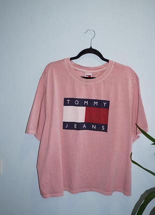 Женская хлопковая футболка tommy hilfiger plus size