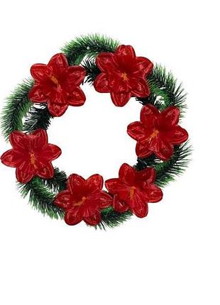 Венок поминальный крокус 40х40см красный тм memori
