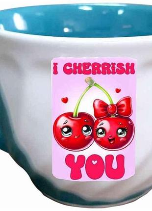 Чашка 200мл i cherrish you с цветной глазурю тм farglass