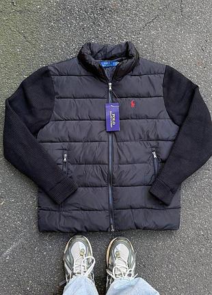 Куртка комбінована polo ralph lauren black / кофта куртка polo ralph lauren / демісезонна куртка ральф лорен / чоловіча куртка polo ralph lauren / бре
