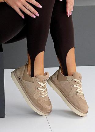 Дизайнерские бежевые кроссовки натуральная замша в ассортименте 36