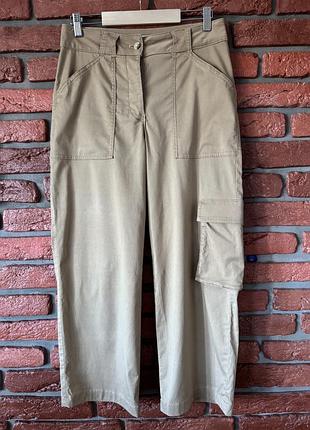 Оригинальные брюки-карго tom tailor 7/8 из tencel кюлоты размер s-м / 36 бежевые