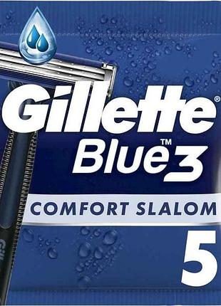 Станок одноразовый для бритья 5шт чел blue 3 comfort slalom тм gillette