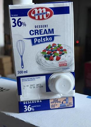 Вершки mlekovita dessert cream polska 36%і 500 мл і 30%