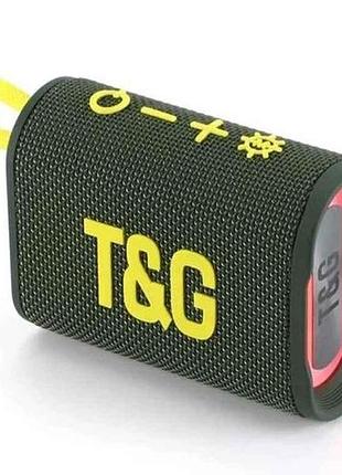Портативная колонка bluetooth tg396 с rgb подсветкой, speakerphone, радио, green тм tg