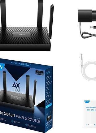 Бездротовий маршрутизатор cudy wr1500 ax1500 gigabit wi-fi 6 точка доступу 4 lan порти 1 гбіт/с для дому