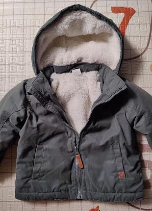 Куртка для хлопчика h&m демісезонна, хакі, розмір 80 см