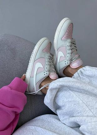 Кросівки nike sb dunk low pink grey white 4