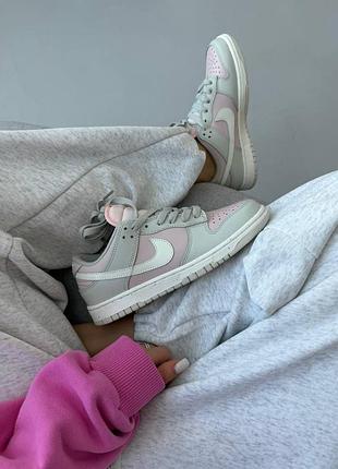 Кроссовки nike sb dunk low pink grey white