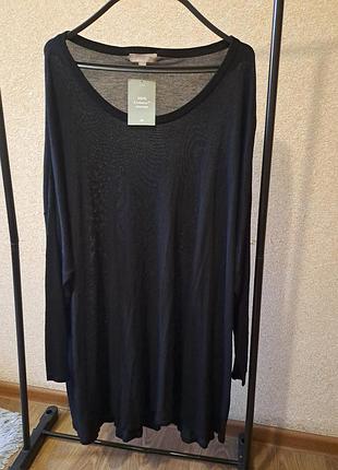 Светр жіночий h&m оверсайз туніка чорний 3xl
