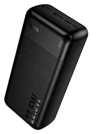 Power bank 30000mah j159b 3a/2usb/22.5w/pd20w/led індикатор чорний тм hoco