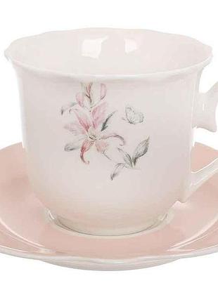 Набор чайный 8пр. pink orchid (чашка 250мл-4шт, блюдце 16см-4шт) тм bonadi