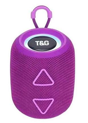 Портативная колонка bluetooth tg655 с rgb подсветкой, speakerphone, радио, purple тм tg