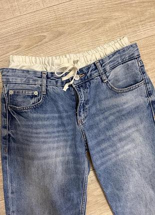 Джинсы zara с интересным поясом двойной пояс 6