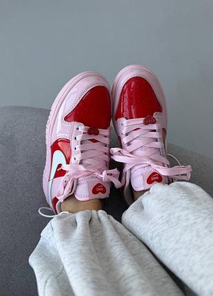 Кросівки nike sb dunk | valentines day red / pink 2