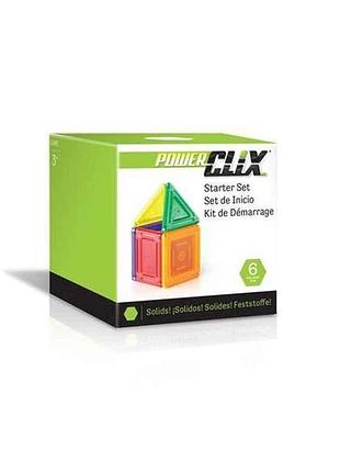 Конструктор магнітний 6 powerclix solids базовий набір (g9481) тм guidecraft