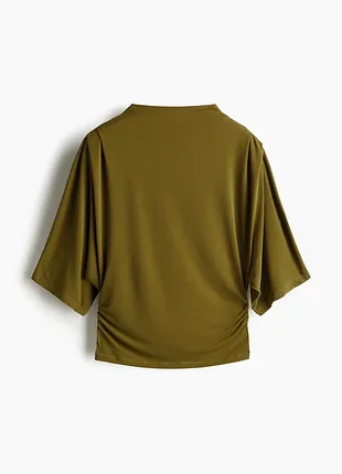 H&amp;m великолепный топ оливкового цвета с драпировкой р.xs