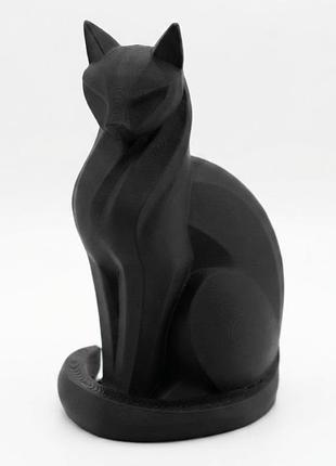 Декоративная фигурка "кошка", пластиковая, черная, 3.2х4.5х8 см