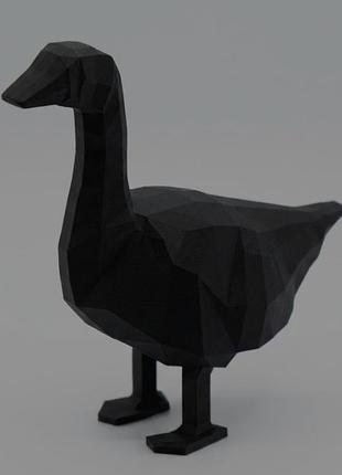 Декоративная фигурка "утка", пластиковая, черная, 2.7х6.1х6.5 см