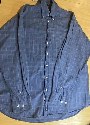 Чоловіча сорочка gant country flannel синя в клітинку