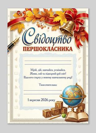 Свидетельство первоклассника