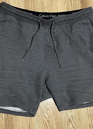 Шорты calvin klein jeans оригинал серые трикотажные мужские xl