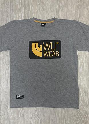 Футболка чоловіча wu wear сіра з принтом