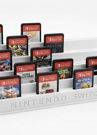 Органайзер-кейс для 18 картриджей nintendo switch, белый