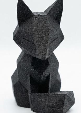 Декоративна фігурка "лисиця", пластикова, чорна, 4.4х5.6х8.6 см