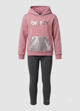 🔥 новий розкішний брендовий костюм dkny (donna karan new york) зі срібними паєтками — американський шик для маленької модниці! 🌟