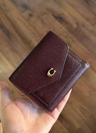Гаманець жіночий coach бордовий маленький шкіряний
