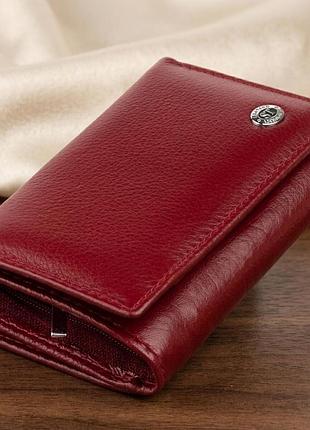 Горизонтальне портмоне зі шкіри жіноче на магніті st leather 19333 бордове