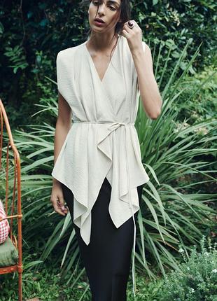 Zara струящийся топ на запах р.m
