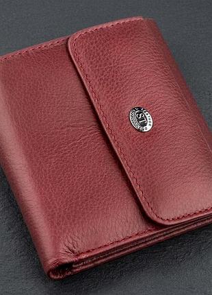 Небольшой женский бумажник с монетницей st leather 18920 бордовый