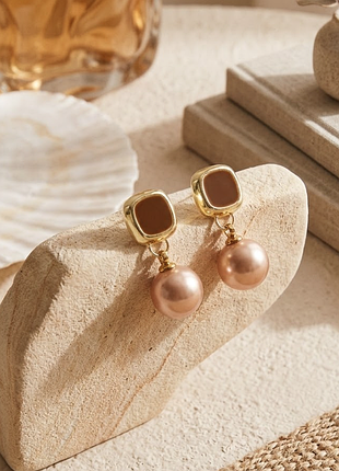 Серьги миниатюрные с бусинками