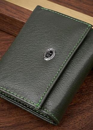 Женский миниатюрный кошелек из натуральной кожи st leather 23083 зеленый