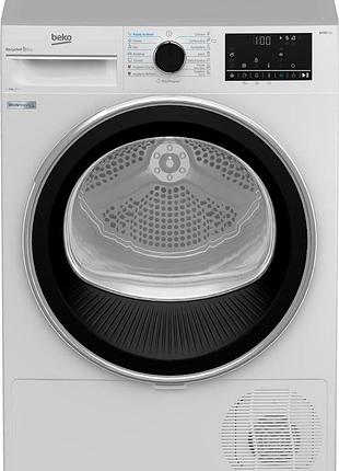 Сушильная машина beko тепловой насос, 9кг, a++, 60см, дисплей, подсветка барабана, белый