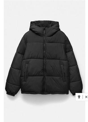 Пуховик чоловічий pull and bear чорний l 2