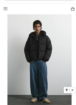 Пуховик чоловічий pull and bear чорний l