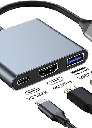 Многопортовый адаптер vvg typ-c auf hdmi adapter tc056 концентратор usb c-hdmi, 100 вт