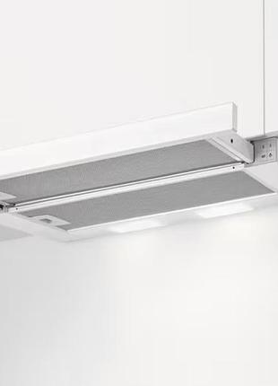 Вытяжка electrolux телескопическая, 59см, 410м.куб/ч., белый