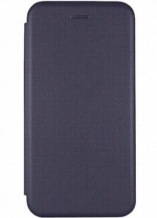 Кожаный чехол-книжка classy для motorola moto e40 темно-синий