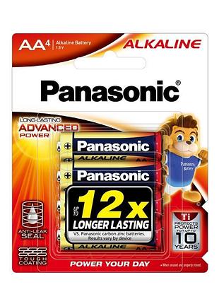 Батарейка panasonic alkaline power щелочная aa блистер, 4 шт
