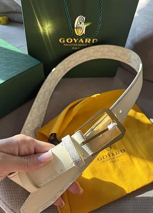 Білий / молочний пояс goyard, шкіра !