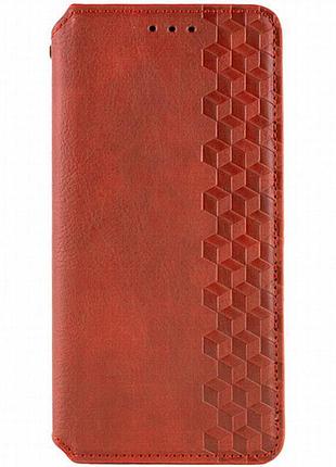 Кожаный чехол-книжка getman cubic (pu) для xiaomi redmi 15c (eu) красный
