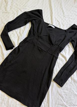 Коротка сукня жіноча house brand чорна в рубчик