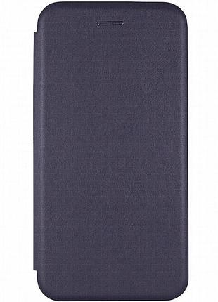 Кожаный чехол-книжка classy для motorola moto g15 power / g17 power темно-синий
