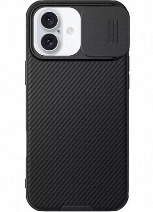 Карбоновая накладка nillkin camshield pro для apple iphone 16 (6.1") black