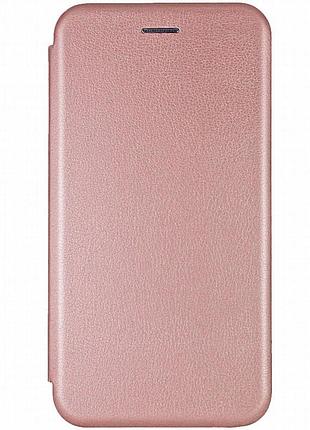 Кожаный чехол-книжка classy для motorola moto e40 rose gold
